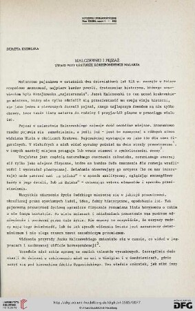 Tom 33: Malczewski i pejzaż : uwagi przy lekturze korespondencji malarza
