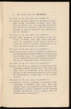 2. The Nobel prize for chemistry