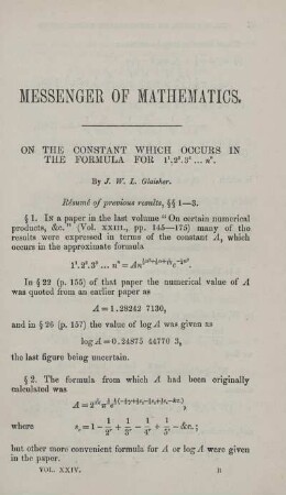 On the constant wich occurs in the formula for (1...)