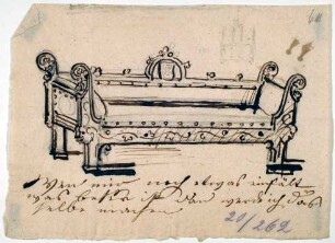 Entwurfszeichnung für Sofa