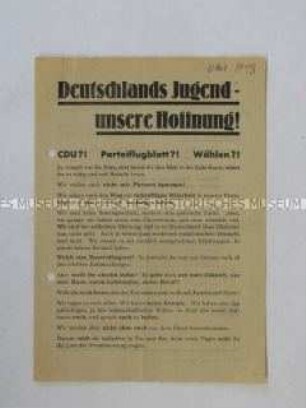Propagandaflugblatt der CDU zu den Landtagswahlen 1948