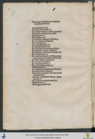 Opusculorum sive librorum in hoc volumine contentorum annotatio.