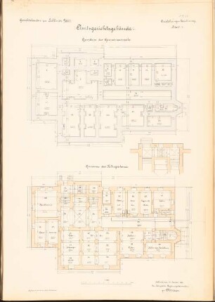 Amtsgericht und Gefängnis, Lublinitz: Grundrisse Fundamente, KG 1:100