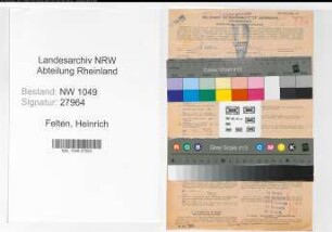 Entnazifizierung Heinrich Felten , geb. 20.05.1900 (Arbeiter)