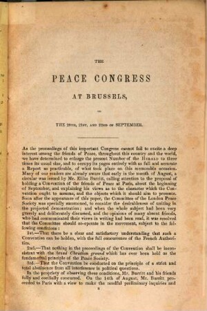 The peace congress at Brussels, on the 20th, 21st, and 22nd of september, 1848