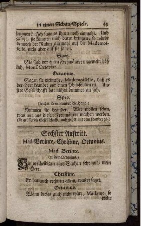 Sechster Auftritt. Mad. Berinte, Christine, Octavius.