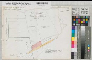 Hiltrup (Münster) Grundstücke des Studienfonds Entnahme für die Westfälische Eisenbahn 1889 1 : 2500 32,5 x 43 kol. Zeichnung Studienfonds Münster Nr. 10018