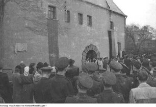 Königstein, Festung Königstein, Enthüllung einer Gedenktafel für August Bebel, Landschaften, Juni 1955