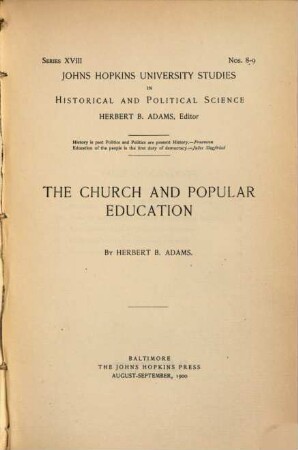 The church and popular education