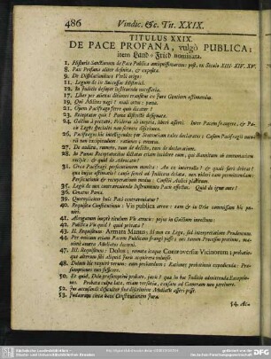Titulus XXIX. De Pace Profana, vulgo Publica; item Land-Fried nominata