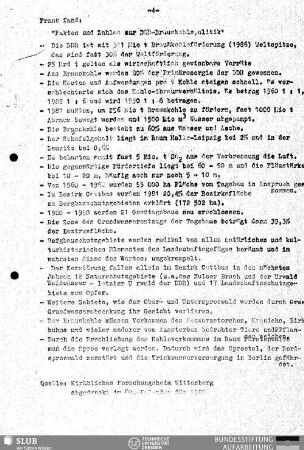 "Fakten und Zahlen zur DDR-Braunkohlenpolitik"