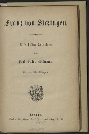 Franz von Sickingen : geschichtliche Erzählung