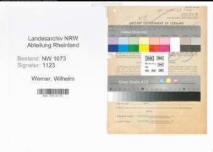 Entnazifizierung Wilhelm Werner , geb. 27.07.1887 (Stadtinspektor)