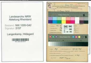 Entnazifizierung Hildegard Langenkamp , geb. 09.01.1919 ()