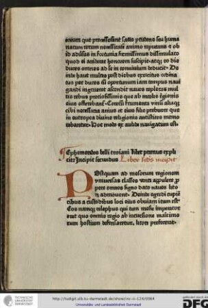 Ephemeridos belli troiani liber primus explicit. Incipit secundus. Liber secundus incipit.
