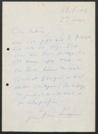 Brief an Klaus Wagenbach : 1971