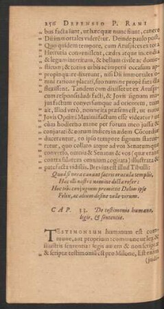 Cap. 33. De testimonio humano, legis, & sententiae.
