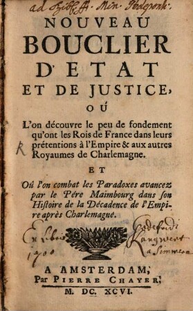 Nouveau bouclier d'estat et de justice