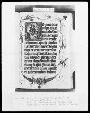 Glockendon-Missale — Initiale D (Omine deus), darin Deesis, Folio 193recto
