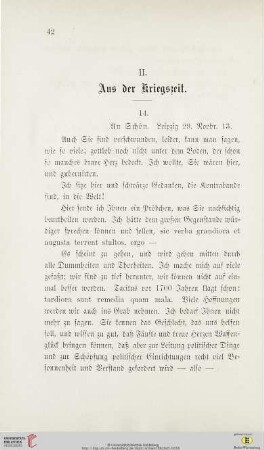 II. Aus der Kriegszeit