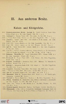 III. Aus anderem Besitz (Nr. 3670-3865)