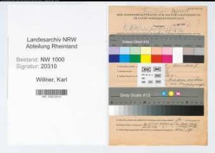 Entnazifizierung Karl Willner, geb. 25.10.1903 (Kaufm.Angest.)