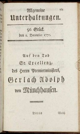 96 Stück. den 8. December 1770.