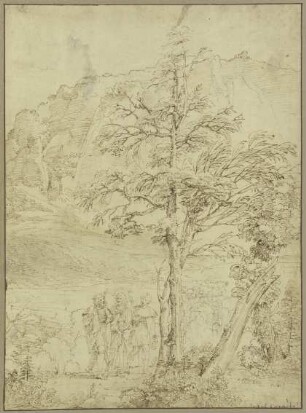 Landschaft mit Christus und den Jüngern auf dem Weg nach Emmaus