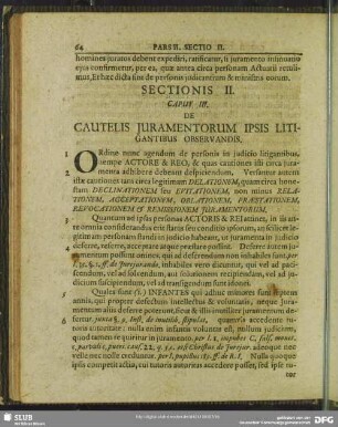 [Pars II.] Sectionis II