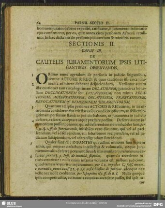 [Pars II.] Sectionis II