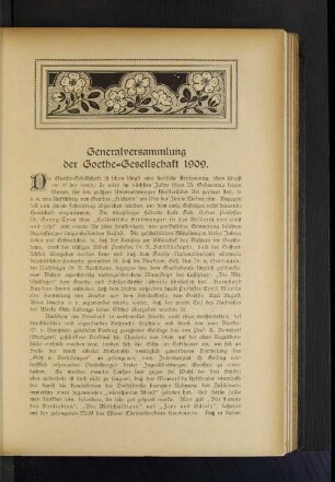 Generalversammlung der Goethe-Gesellschaft 1909