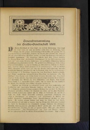 Generalversammlung der Goethe-Gesellschaft 1909