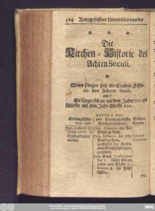 Die Kirchen-Historie des Achten Seculi.