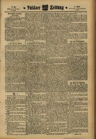 Zweite Ausgabe vom Montag, den 15. Mai 1911.