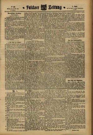 Zweite Ausgabe vom Montag, den 15. Mai 1911.