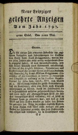 41tes Stück. Den 22ten Mai.