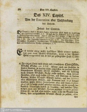 Das XIV. Kapitel. Von der Execution oder Vollstreckung des Urtheils