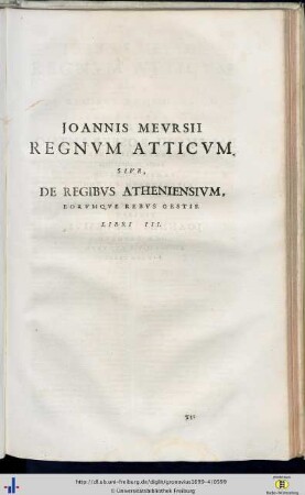 Joannes Meursius: Regnum Atticum.
