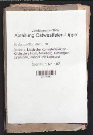 Besetzung der Pastorenstelle