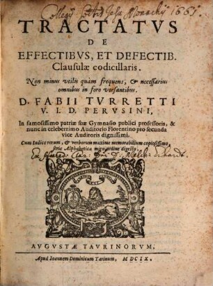 Tractatus de effectibus et defectibus Clausulae codicillaris