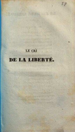 Le cri de la liberté