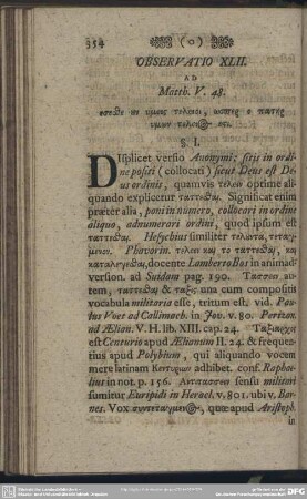 Observatio XLII. Ad Matth. V. 48.