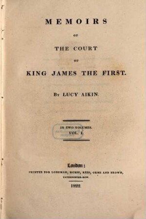 Memoirs of the court of King James the First : in two volumes, 1