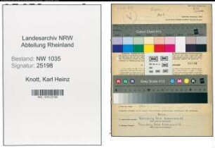 Entnazifizierung Karl Heinz Knott , geb. 30.06.1921 (Bergbaubeflissener)
