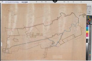 Crange (Herne) Wanne (Herne) Katasterauszug (Haus Crange) mit Einzeichnung des projektierten Kanals nach 1904 1 : 2500 67 x 96 kol. Pause mit Einzeichnungen Landsberg-Velen Nr. 71