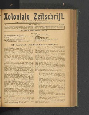 Nr. 33. Berlin, 11. August 1911. 12. Jahrgang.