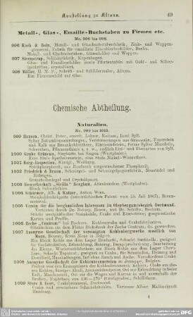 Chemische Abtheilung