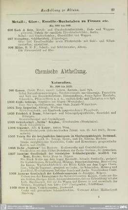 Chemische Abtheilung