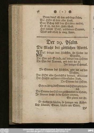 Der 29. Psalm. Die Macht des göttlichen Worts.