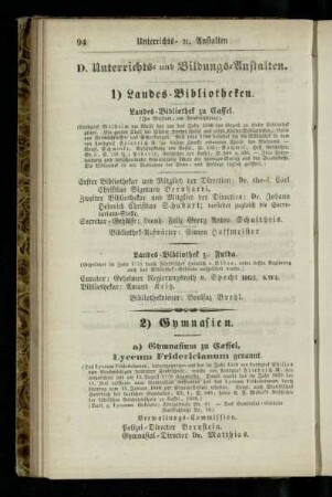 Unterrichts- und Bildungs-Anstalten